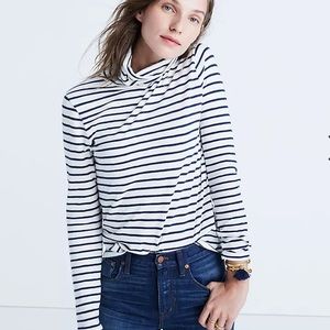 Whisper Cotton Turtleneck in Cordova Stripe
